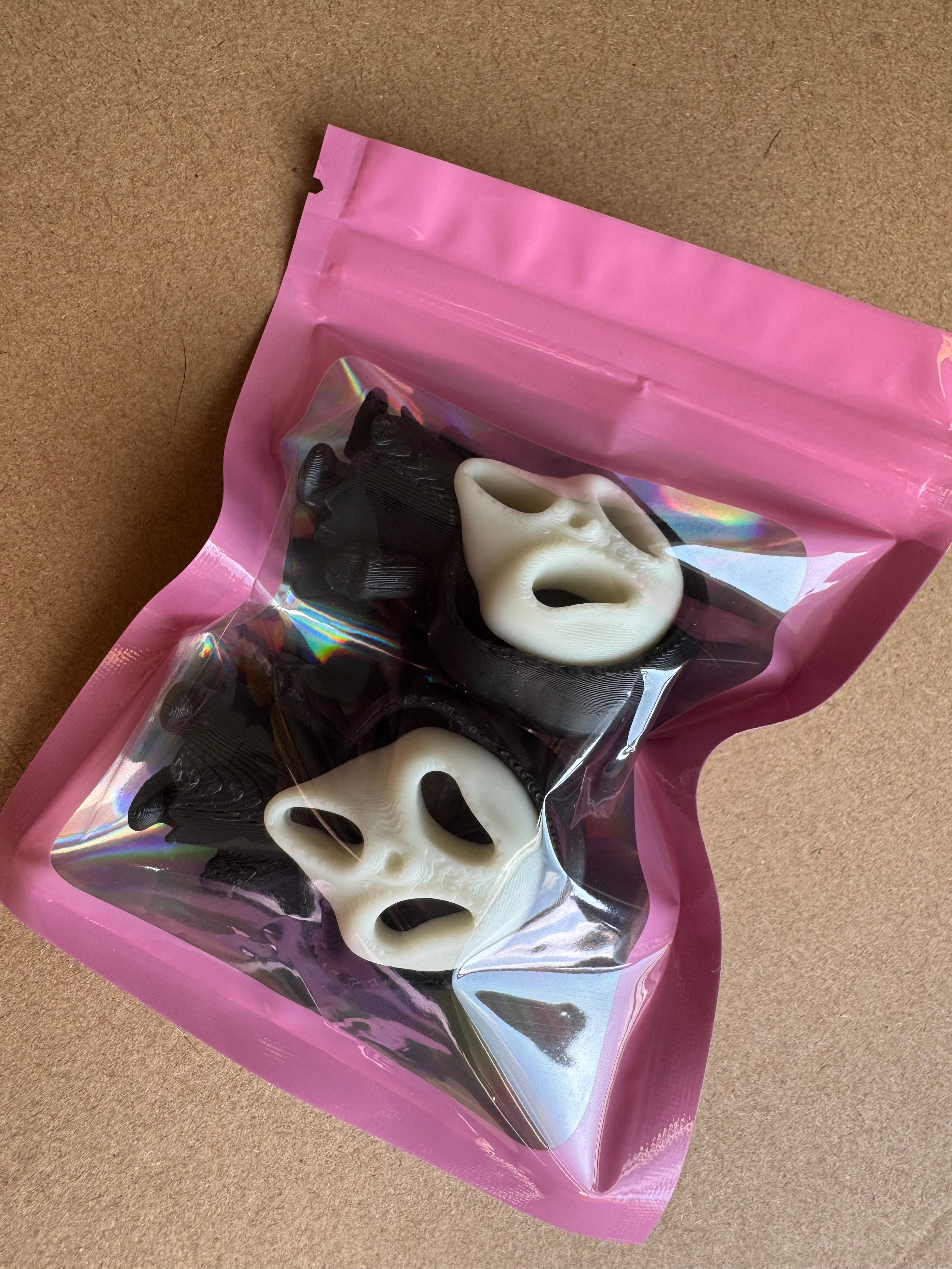 Black/White GhostFace Pen Toppers 2pak