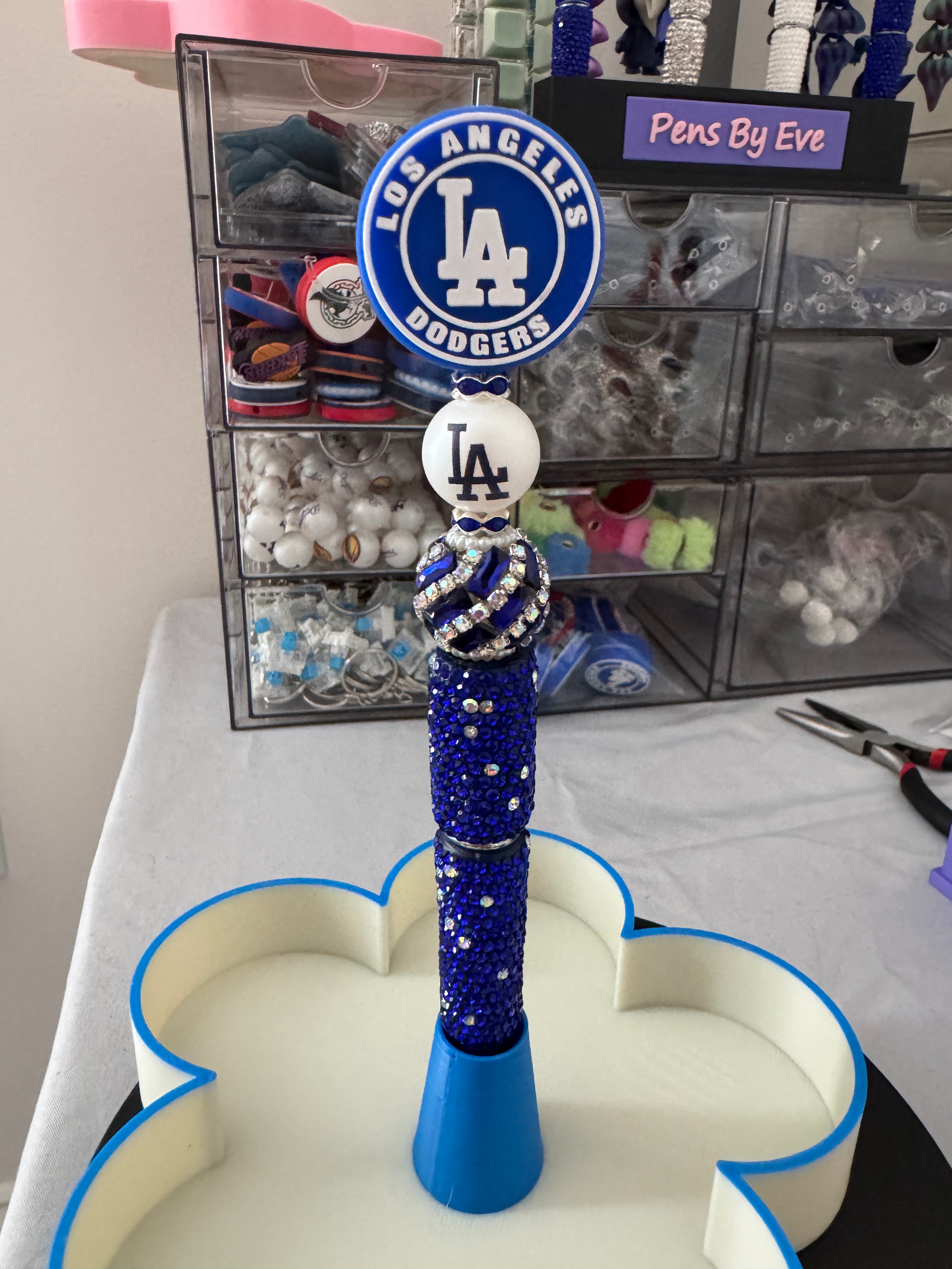 Dodgers Rhinestone Beaded Pen