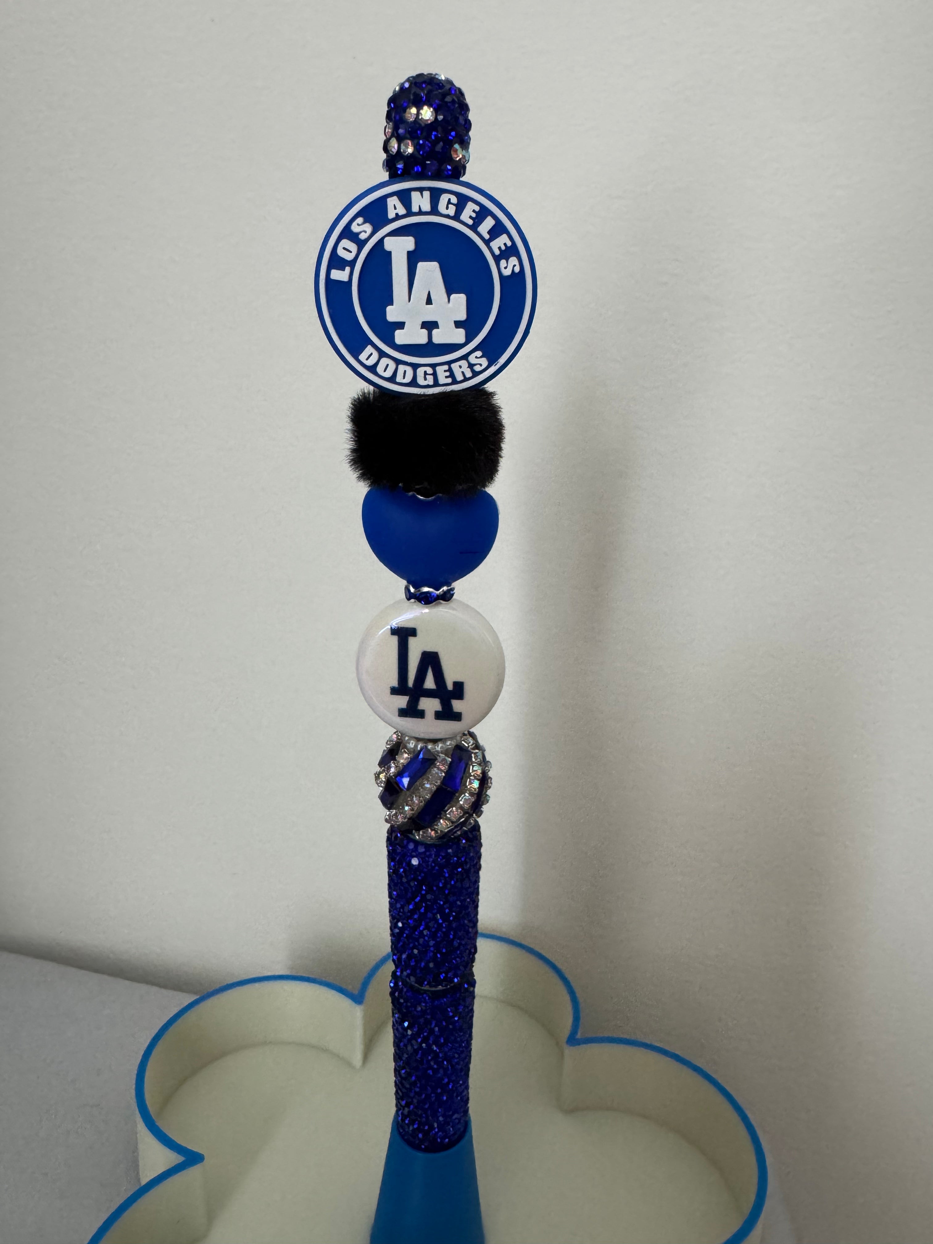 (Extender) Dodgers Rhinestone Beaded Pen